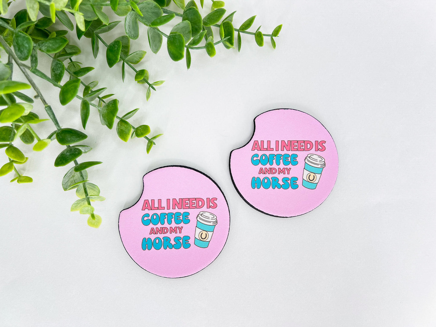 Equestrian Neoprene Car Coasters – Set of 2 (2.75")