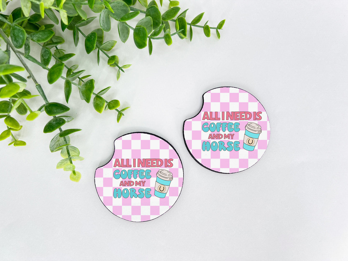 Equestrian Neoprene Car Coasters – Set of 2 (2.75")