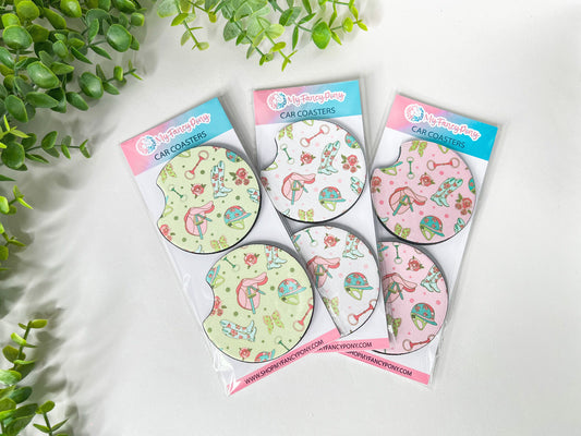 Equestrian Neoprene Car Coasters – Set of 2 (2.75")