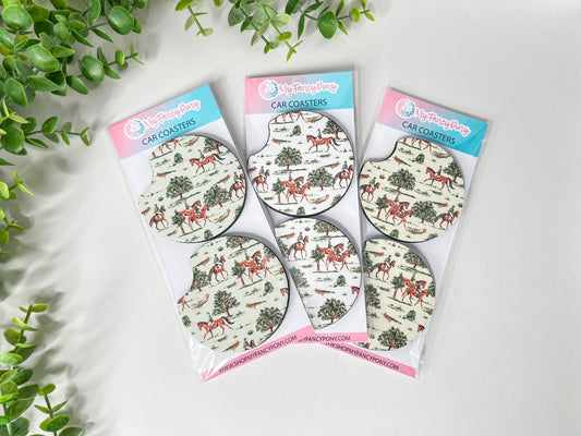 Equestrian Neoprene Car Coasters – Set of 2 (2.75")