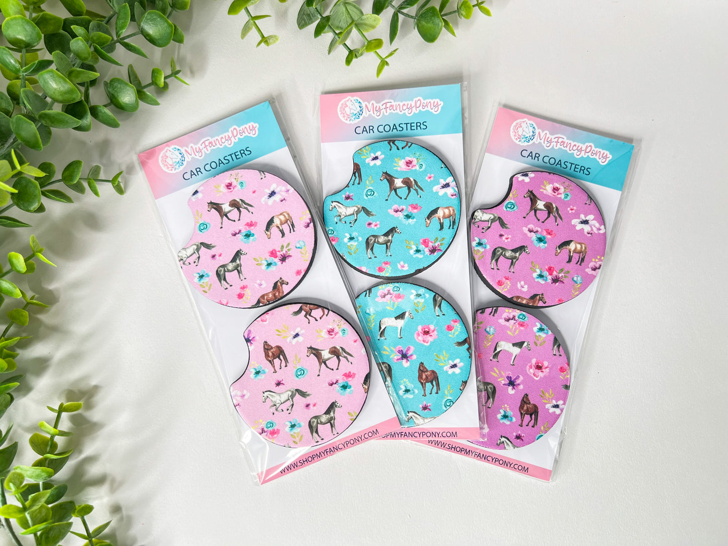 Equestrian Neoprene Car Coasters – Set of 2 (2.75")