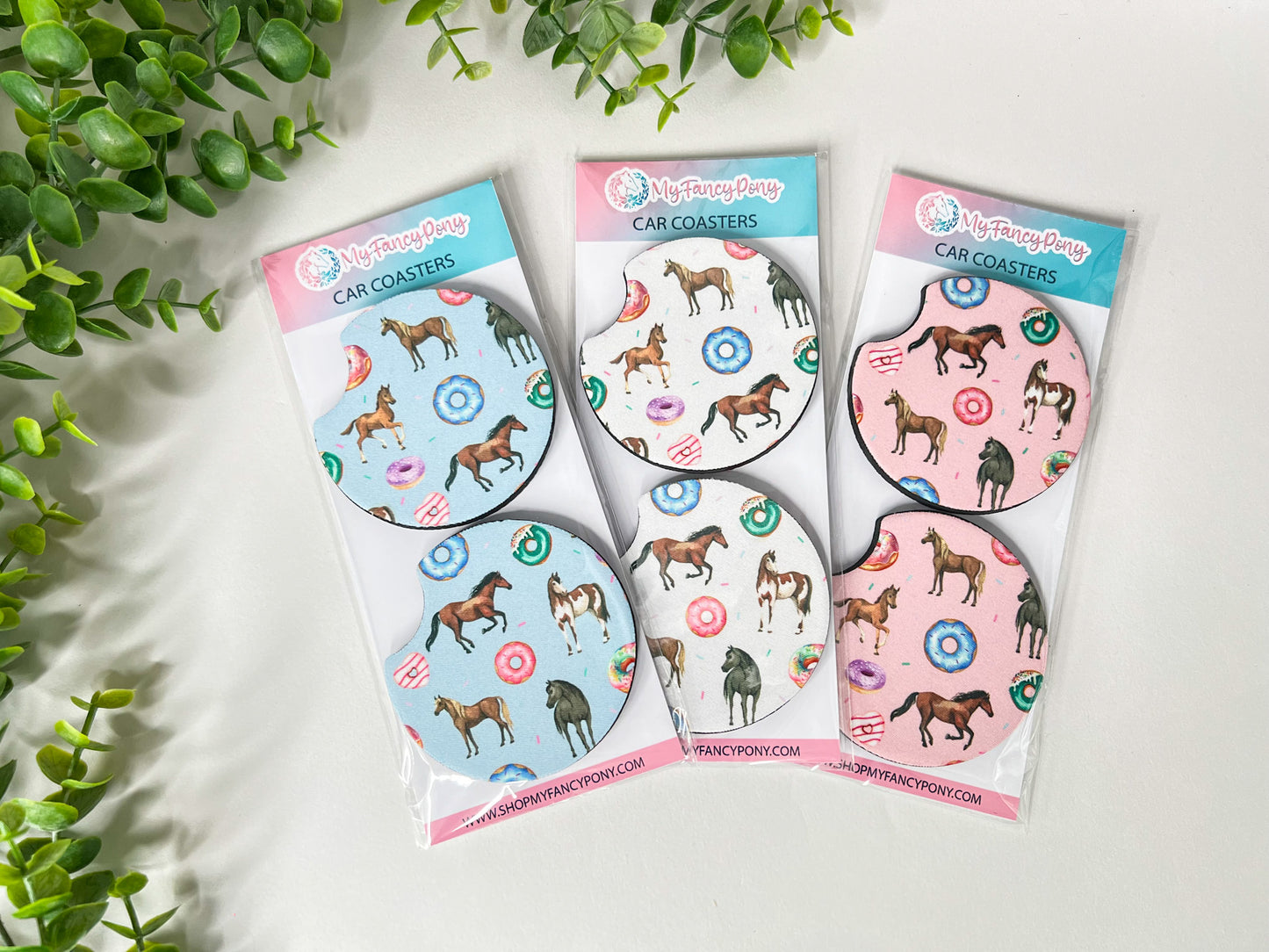 Equestrian Neoprene Car Coasters – Set of 2 (2.75")