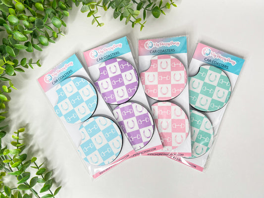 Equestrian Neoprene Car Coasters – Set of 2 (2.75")