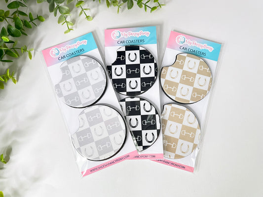 Equestrian Neoprene Car Coasters – Set of 2 (2.75")