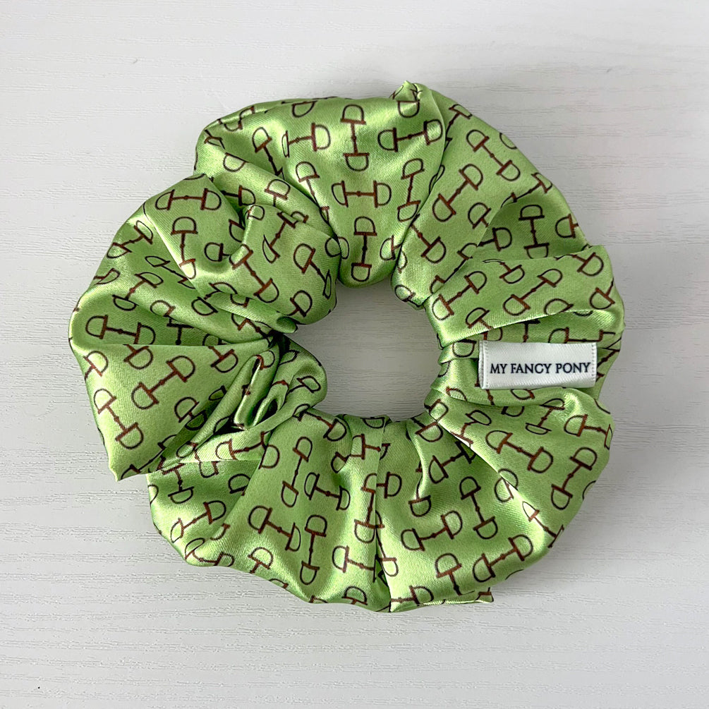 Equestrian Satin Scrunchies – Snaffle Bit Pattern