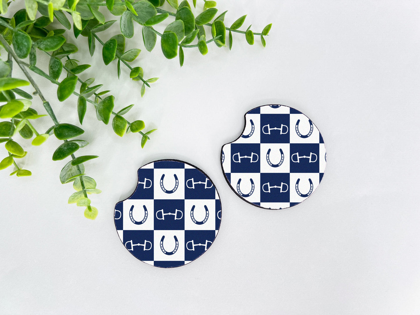 Equestrian Neoprene Car Coasters – Set of 2 (2.75")