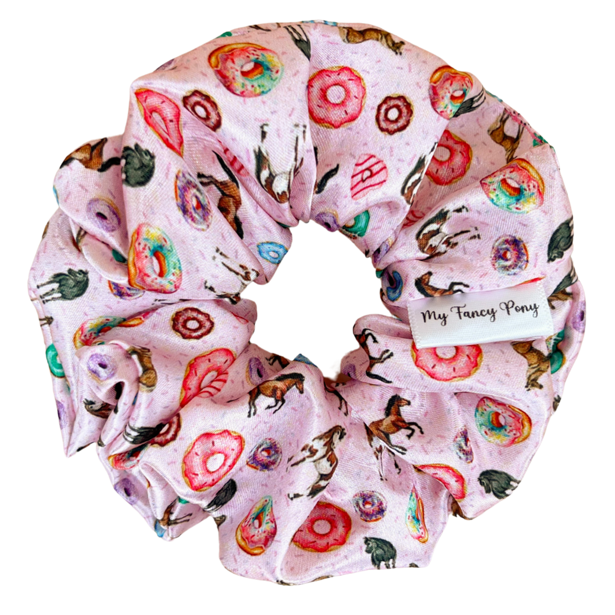 Pink Pony Pastries Satin Scrunchie