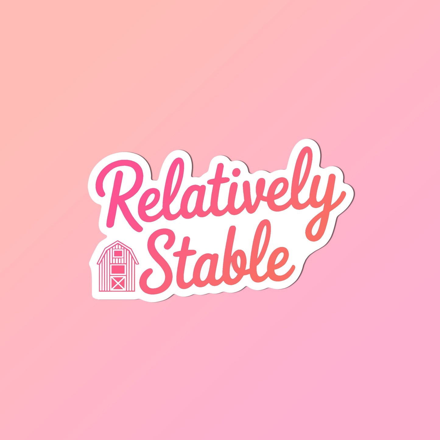 Equestrian Horse Sticker - Relatively Stable Pink
