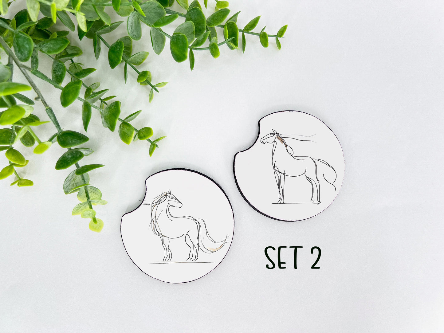 Equestrian Neoprene Car Coasters – Set of 2 (2.75")