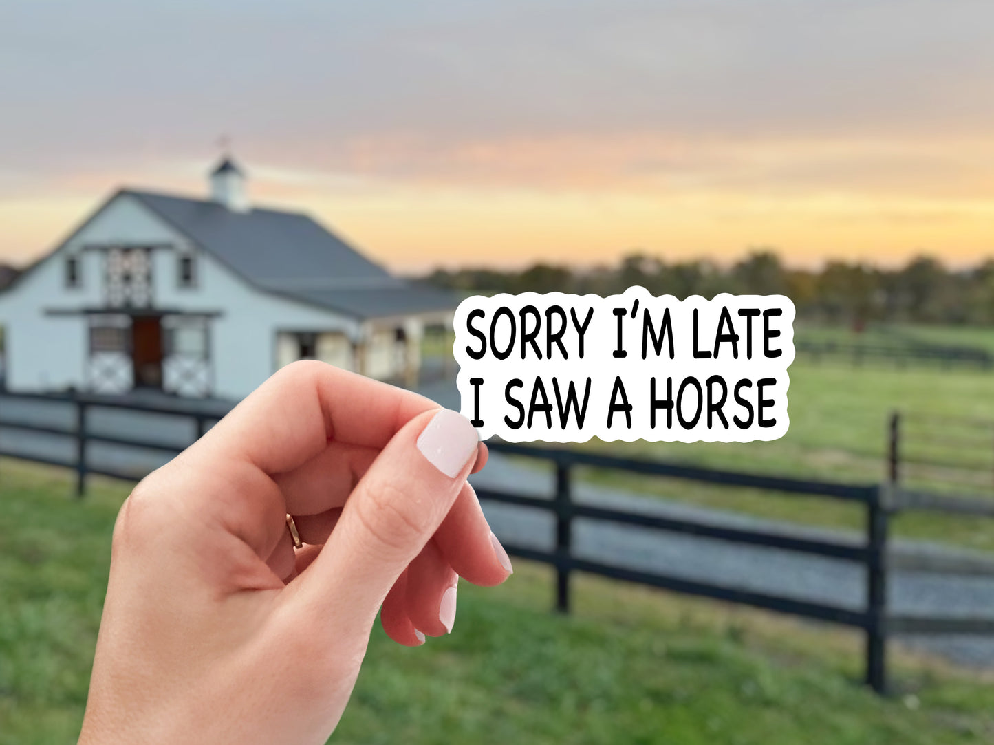 Equestrian Horse Sticker - Sorry I'm Late...