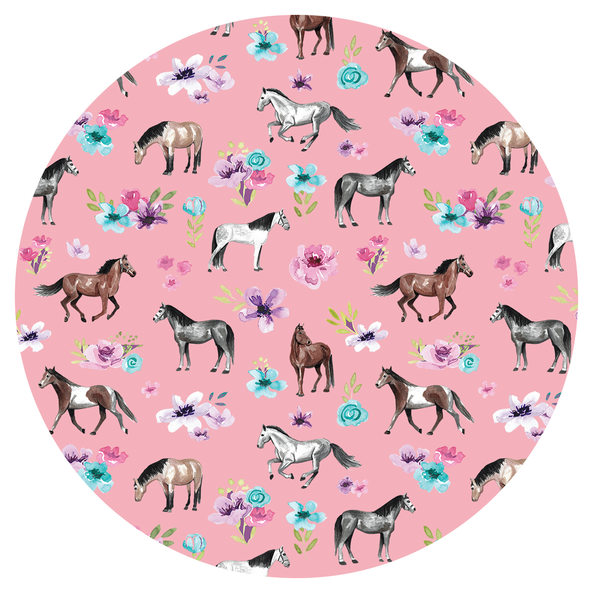 Pink Spring Florals Satin Scrunchie