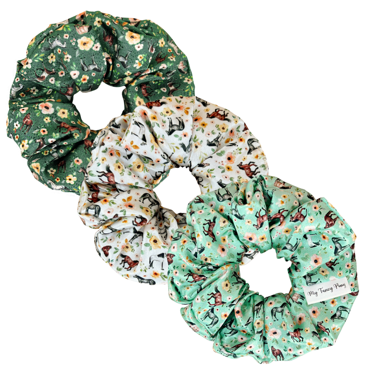 Sunset Florals Satin Scrunchie Collection Bundle