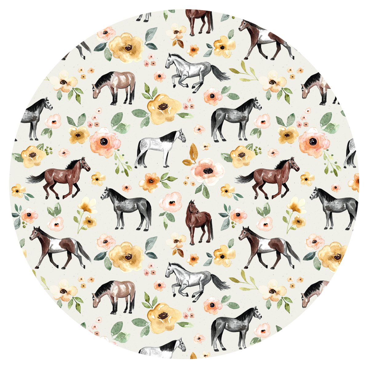 Cream Sunset Florals Satin Scrunchie
