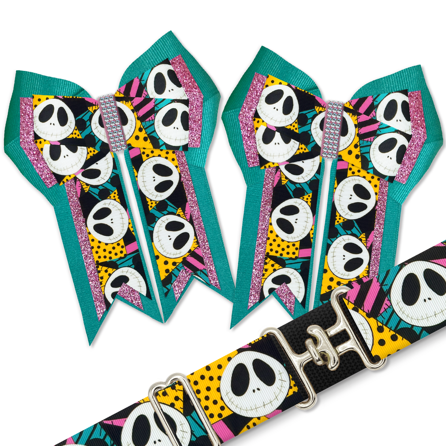 Nightmare Before Christmas Halloween Horse Show Bows & Belt